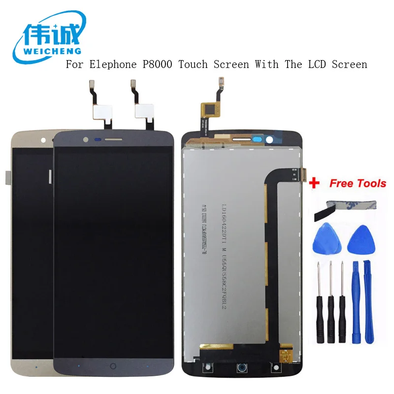 

WEICHENG For Elephone P8000 LCD Display +Touch Screen 5.5inch Assembly Perfect Repair Parts+Tools+Film For Elephone P8000