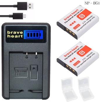 

2x bateria NP BG1 FG1 NP-BG1 battery NPBG1 NPFG1 + charger for SONY DSC-H3 DSC-H7 DSC-H9 DSC-H10 DSC-H20 DSC-H50 DSC-H55 DSC-H70
