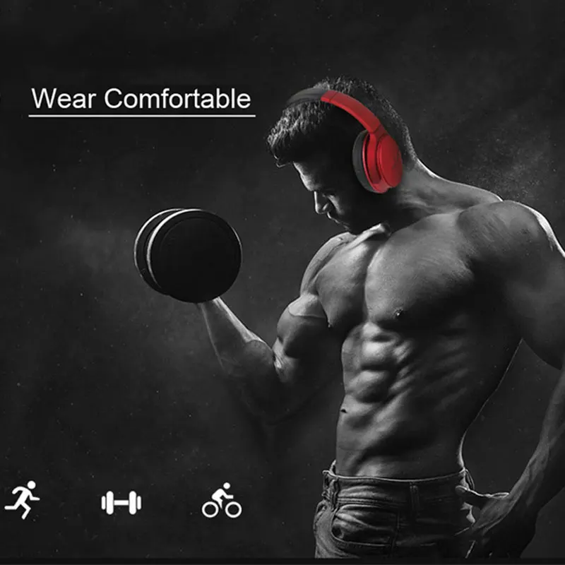 Беспроводная Bluetooth гарнитура спортивные наушники с активным шумоподавлением и