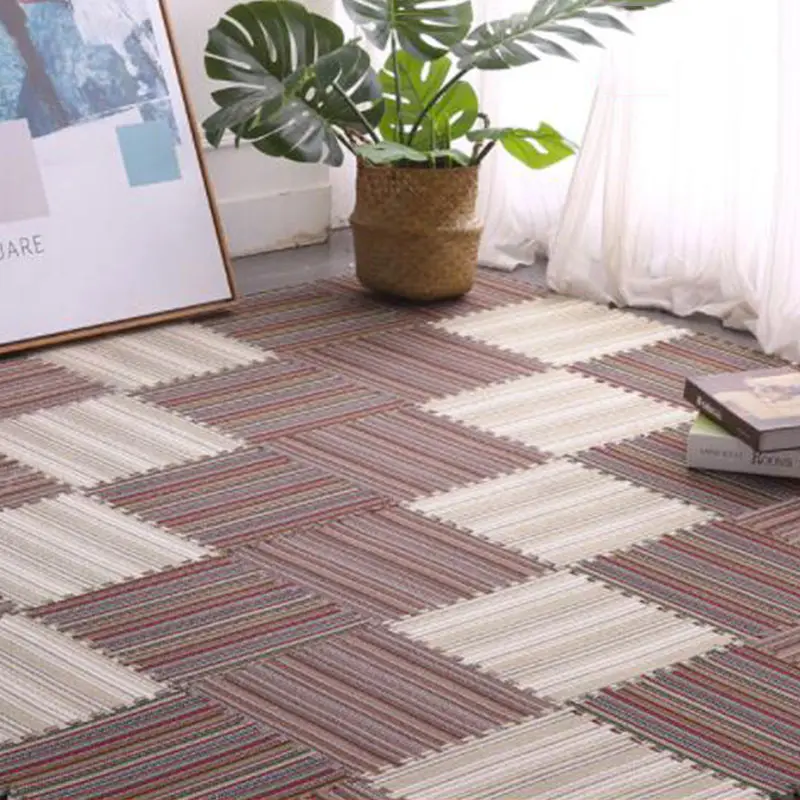 

4/6/9 Pieces/set 30*30cm Square Carpets Imitation Linen Material Puzzle Floor Mats Non-slip Rugs For Living Room Bedroom