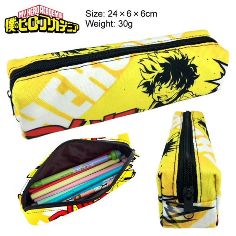 

PROMSPLAND 2 Styles My Hero Academy Pencil Bag Papelaria Cartoon Canvas Pencil Case Stationery Pencilcase School Supplies 24cm