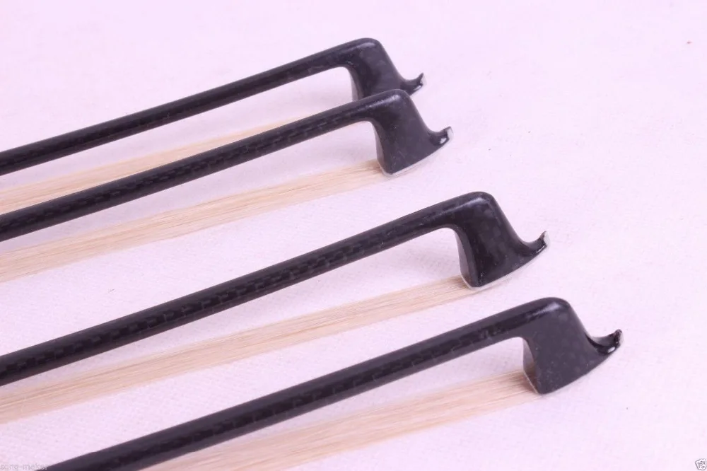 

1 pcs Violin Bow Plaid Carbon Fiber Round Stick Ebony Flower inlaid 4/4 #7