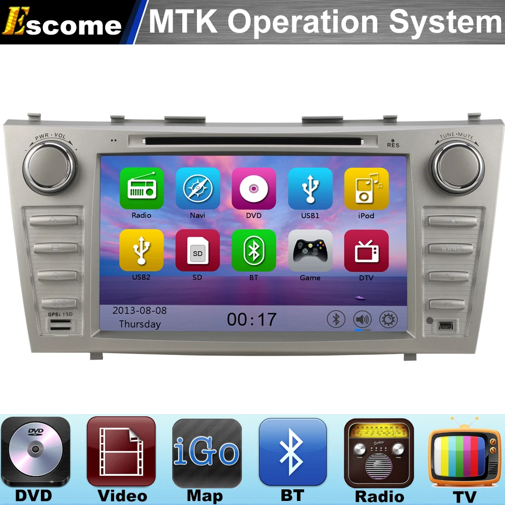 MTK3360 Car DVD Automotivo For Toyota Camry 2007 2008 2009 2010 2011