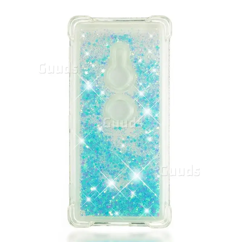 Dynamic Liquid Glitter Sand Quicksand TPU Case for Sony Xperia XZ2 - Silver Blue Star