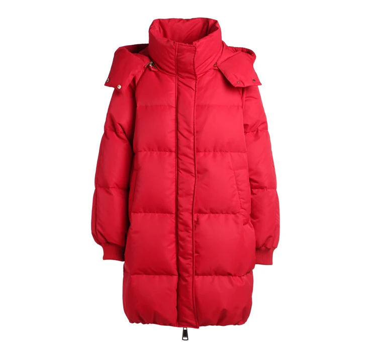Новое Женское пальто большого размера толстый пуховик длинный черный красный горячая распродажа