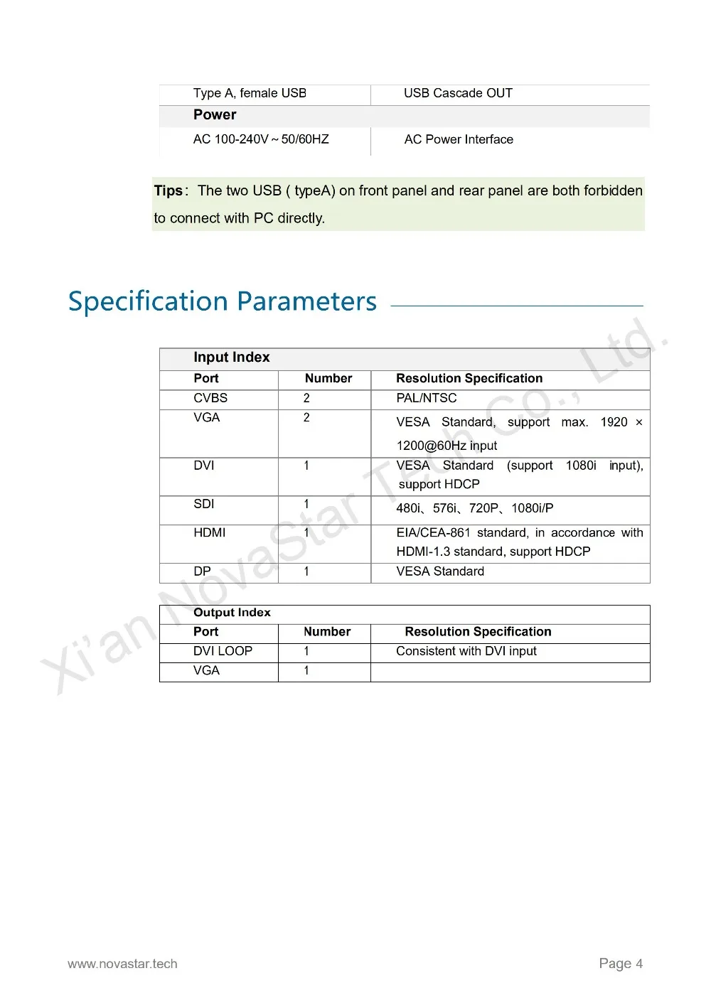 LED Display Video Controller VX4S Specifications-V1.0.4_04