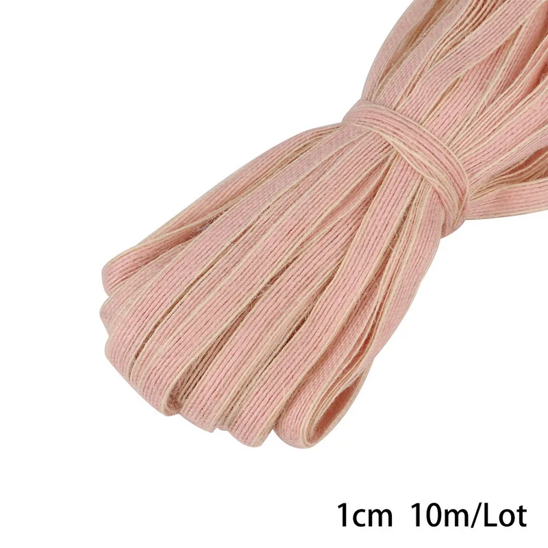 10 м/лот около 1 см ширина разноцветные лента из джута, мешковины шнур для украшение ручной работы изготовление дома украшение для свадьбы подарок Корд - Цвет: Pink