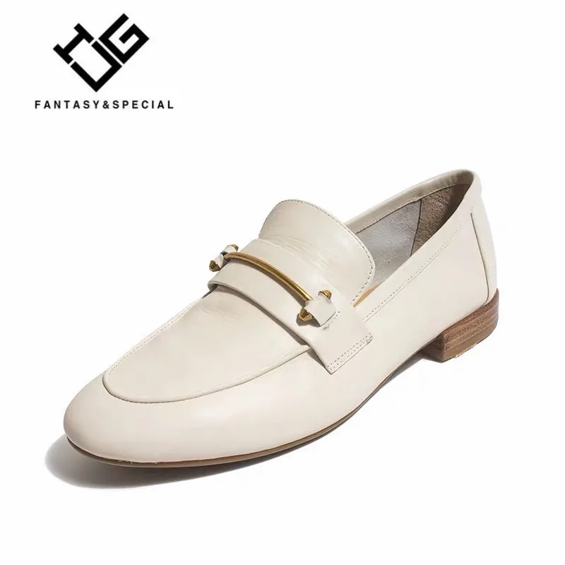 

IGU Spring Autumn Flat Shoes Women Real Leather Fashion Beige Flat Shoe For Women Brand Female Footwear Loafer Ladies Flat Shoes
