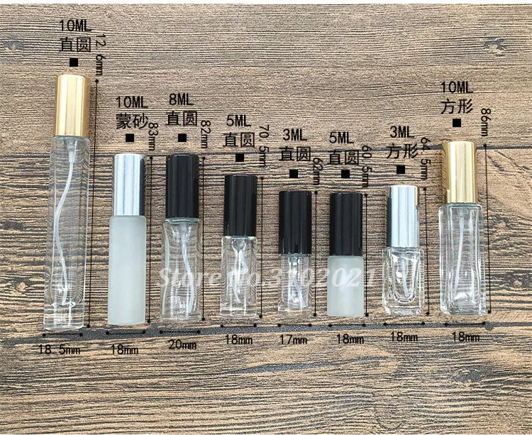 10 Вт, 30 Вт, 50 шт. пустой 3/5/8/10 мл прозрачные Стекло парфюмный распылитель бутылки круглой формы с тусклой полировкой, косметическая жидкость DIY контейнер
