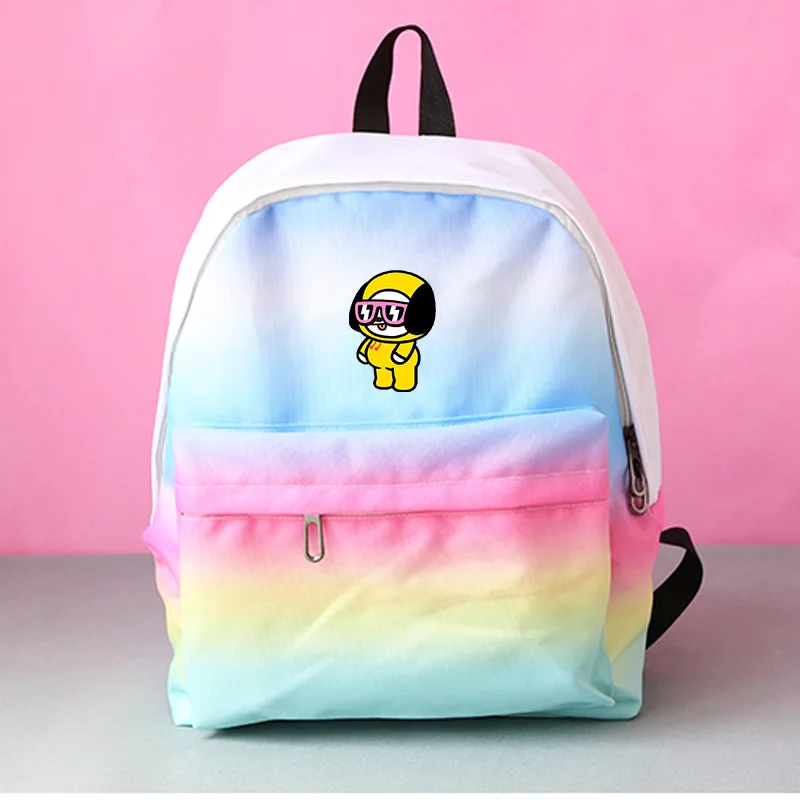 

KPOP Bangtan Boys Schoolbag Gradient Backpack Satchel TATA COOKY RJ Backpack