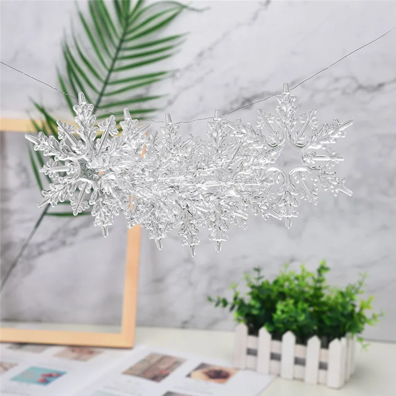Artificial Snowflakes Acrylic Snowflake Christmas Tree Hanging Decoration Decor For DIY Painting Wedding Decorations #3d11 (2)