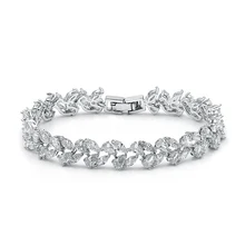 WEIMANJINGDIAN Новое поступление фианит огранки «маркиза» дизайн листьев теннис CZ браслеты для женщин или свадьбы