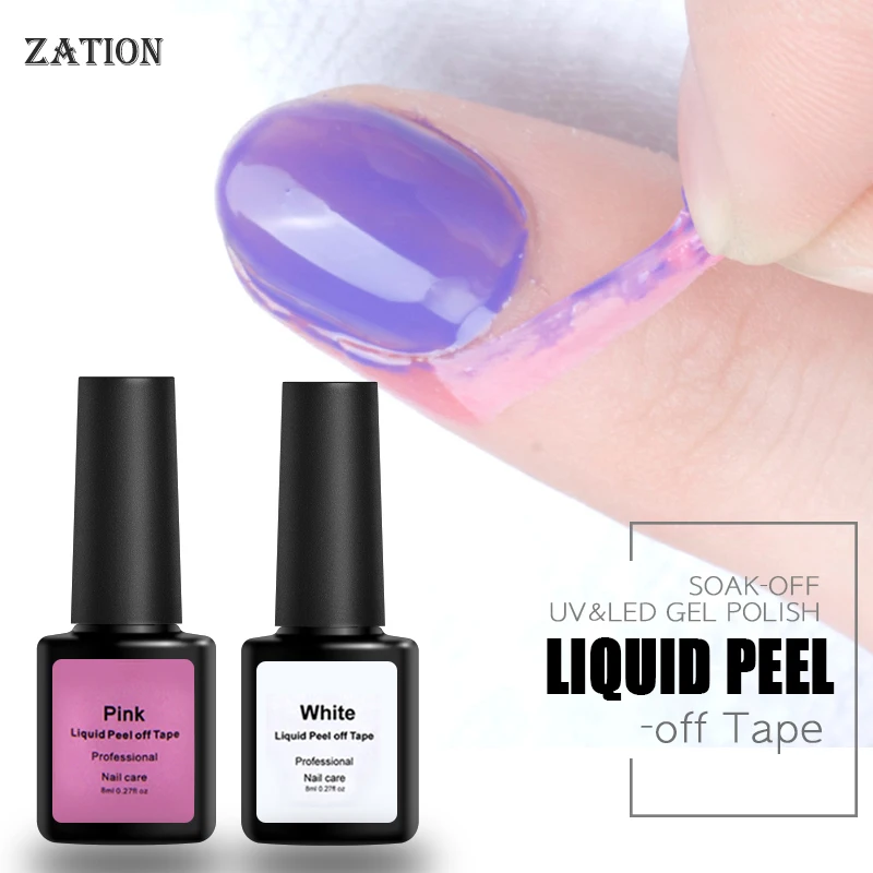 

Zation Finger Skin Care Protection Gel Varnish White / Pink Latex Protect Easy Cleaning Cream Nail Polish Peel Off Liquid Tape