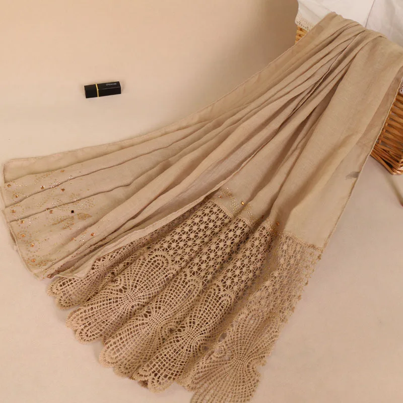 

2017 New Design Plain Lace Floral Press Diamond Viscose Shawl Scarf Autumn Winter Headband Wrap Warm Stole Muslim Hijab 200*70Cm