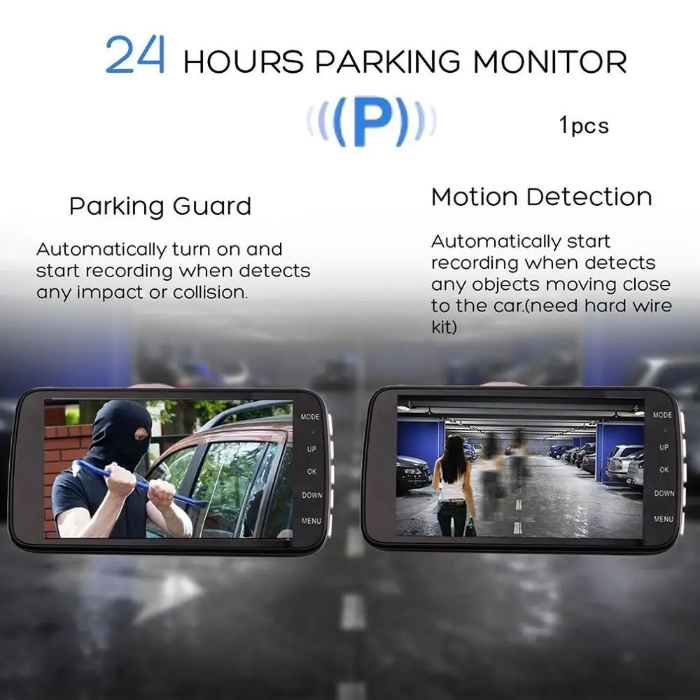 Dash Cam Car Dash Camera Full Hd 1080p 170 Degree Wide Angle Dual Lens Front+rear With Hdr Night Vision Loop Recording