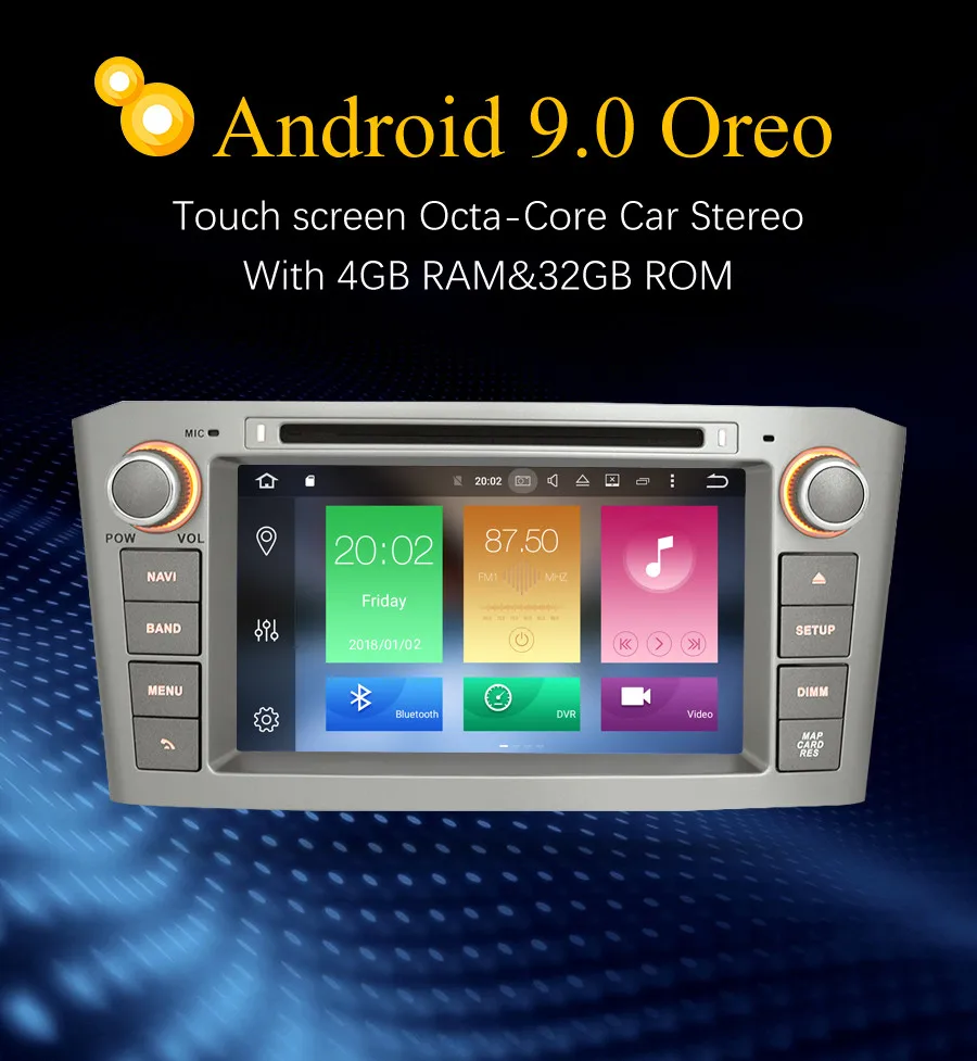 Sale 4G RAM Android 9.0 Car Radio GPS Multimedia Stereo DVD Player For Toyota Avensis T25 2003-2008 Auto Audio Navigation Headunit 3
