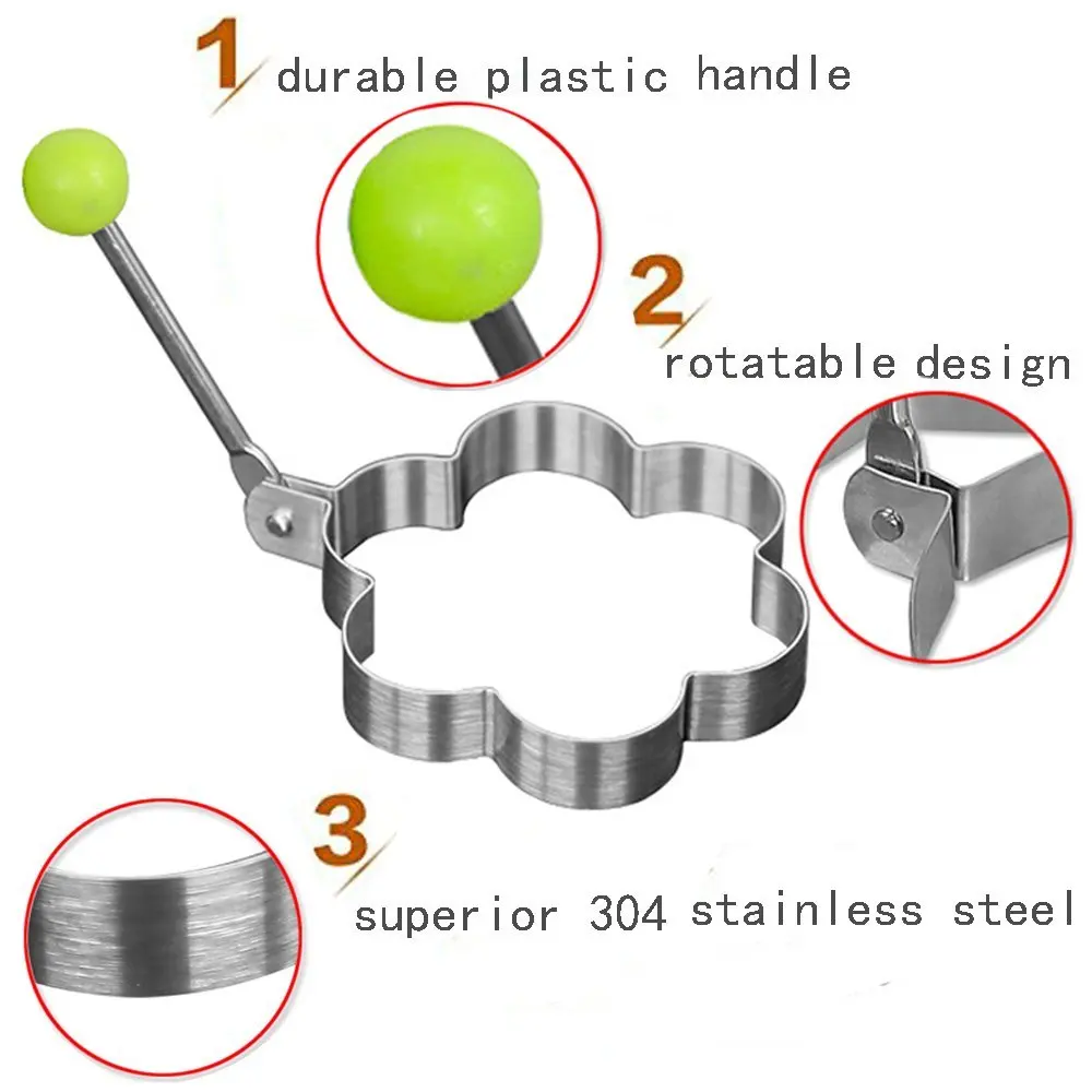 1 шт. милый цветок Сердце Звезда Круглый завтрак жареное яйцо формы из нержавеющей стали формы-кольца для блинов кухонная посуда инструменты для яиц