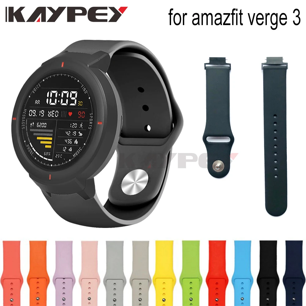 

Soft Silicone Strap for Huami Amazfit Verge 3 Watch Strap Soft Silicone Watch Band Replacement Bands Bracelet Straps Sport Band