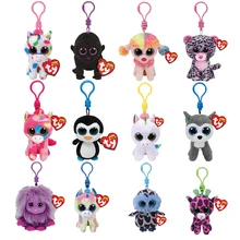 Ty Beanie Boos Big Eyes Plush Keychain Toy Doll Fox Owl Dog Unicorn Penguin Giraffe Leopard Monkey Dragon With Tag 4