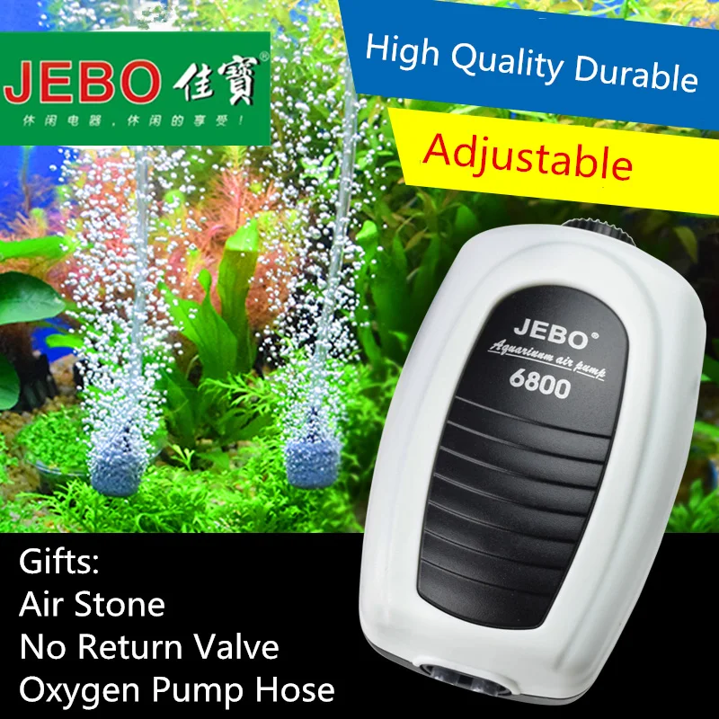 Billige JEBO Ultra Stille Aquarium Luftpumpe Luft Kompressor Oxygen luftpumpe Single Doppel Outlet 220 240V Einstellbare Luft volumen Fisch