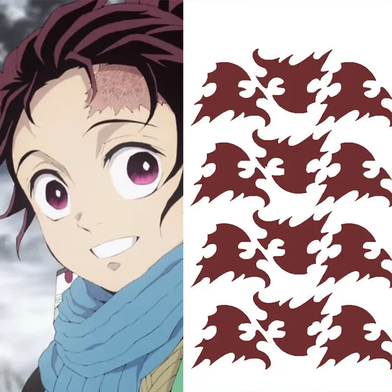 Новый аниме Demon Slayer Kimetsu no Yaiba Scar стикер для татуировки Kamado Tanjirou реквизит косплея