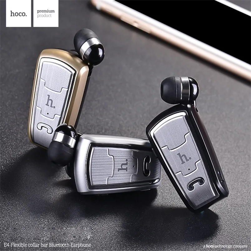 

High Quality HOCO.E4 Wireless mini Bluetooth Headset Retractable Earphone Stereo Headphone