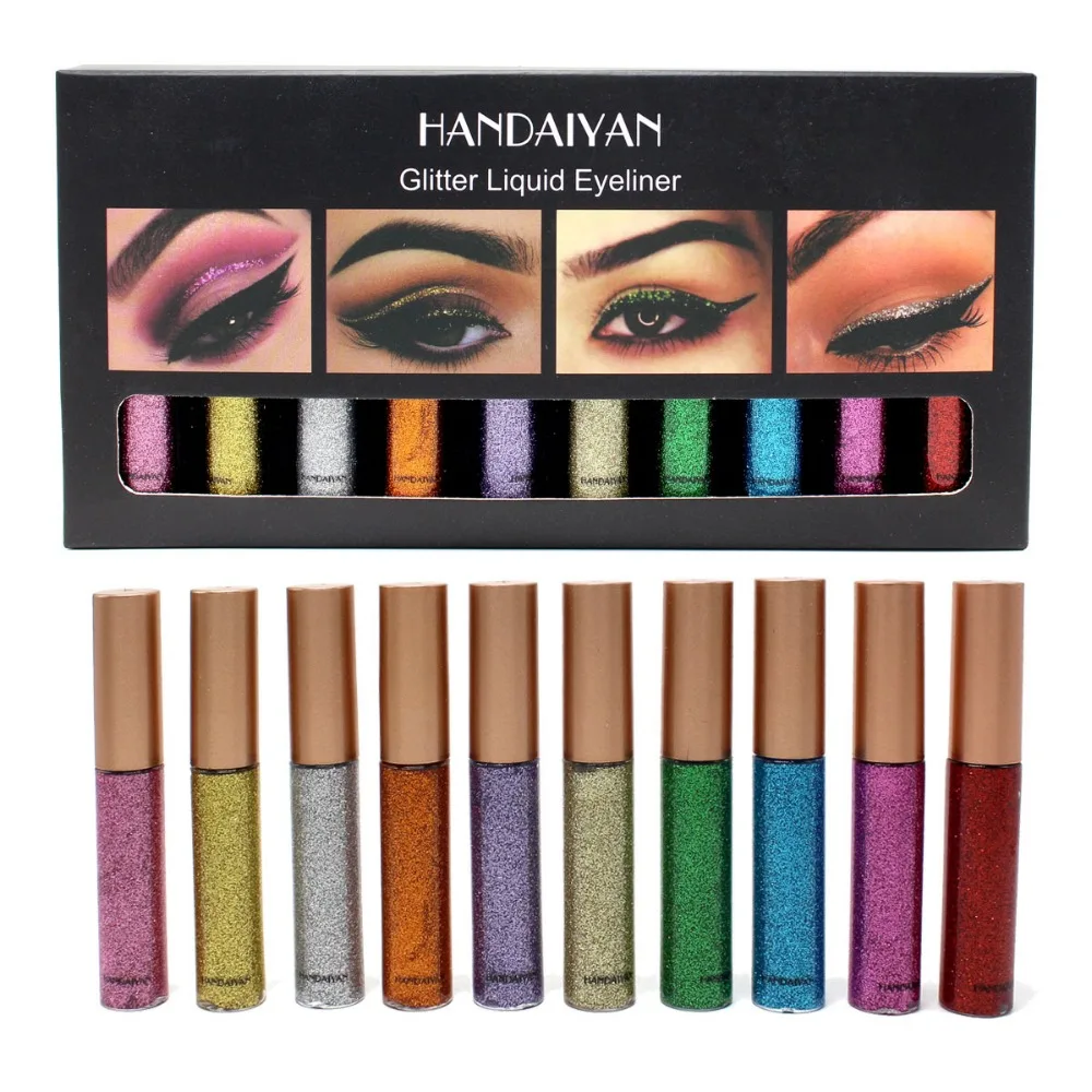 HANDAIYAN Brand Eyeliner gift box A set 10 Colors Shimmer Glitter eyes