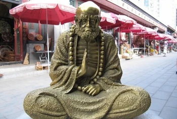 

fast shipping USPS to USA S0261 13"Tibet Buddhism Brass refined Dharma DaMo Bodhidharma ancestor Buddha statue