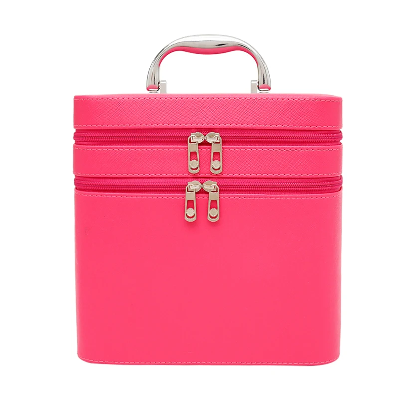 Korean Make Up Bag Women Portable with Compartment large capacity Makeup Toiletry Cosmetic Bags Double layer