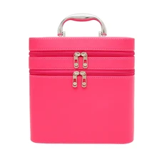 Korean Make Up Bag Women Portable with Compartment large capacity Makeup Toiletry Cosmetic Bags Double layer