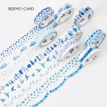 

world's blue Star birds white clouds note Decorative Washi Tape DIY Scrapbooking Masking Tape School Office Supply