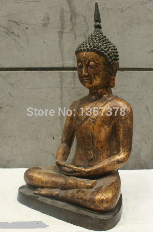 

shitou 00815 Chinese China Folk Culture Handmade Old Bronze Brass Statue Sakyamuni Buddha