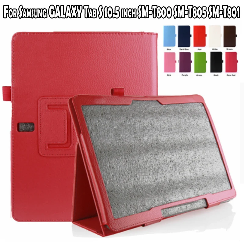 PU Leather Flip Stand Case For Samsung Galaxy Tab S SM-T800 SM-T805 SM-T801 10.5 inch Cover Smart Tablet | Компьютеры и офис