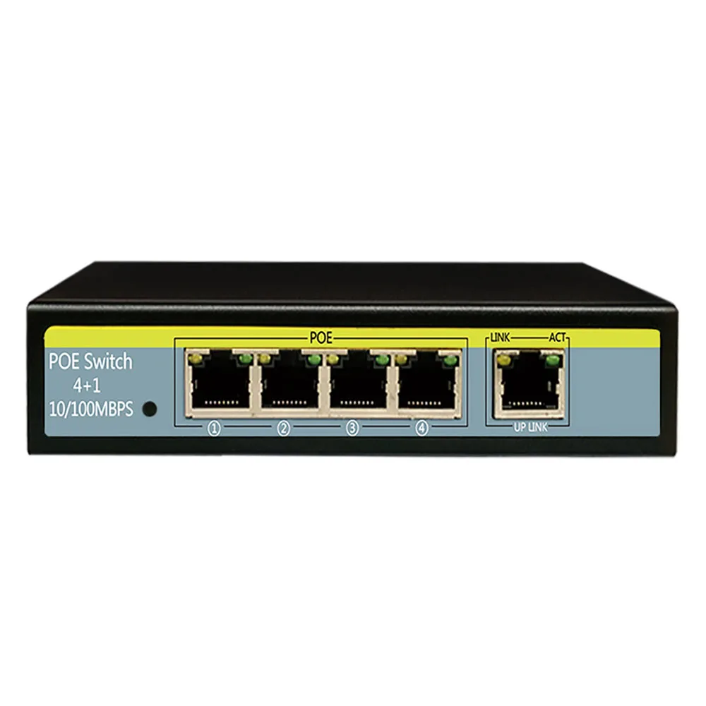 KuWFi 10 портовый коммутатор PoE, 2 порта UpLink, 802.3af/at, 120 Вт Встроенная Мощность, Vlan до 250 м, металлический сетевой коммутатор Plug& Play - Цвет: 5 ports