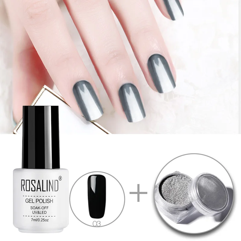 

ROSALIND 2018 New Free Shipping Black Color 7ml Nail Gel For Nail Art Design Manicure UV LED Gel Nail Polish Lacquer