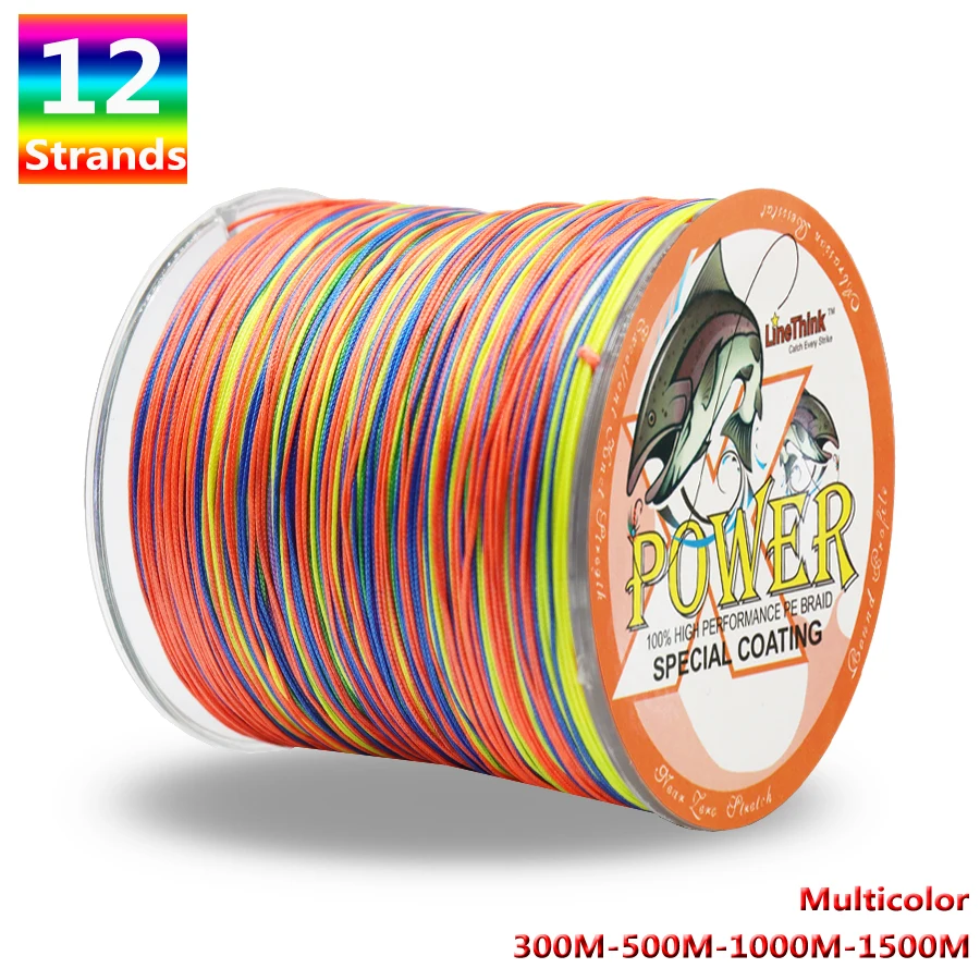 Miglior Potenza 12 Strands Intrecciato la Linea di Pesca 300 m 500 m 1000 m 1500 m Multicolor Super Strong Giappone Multifilamento PE treccia Linea Linea di 35LB 180LB