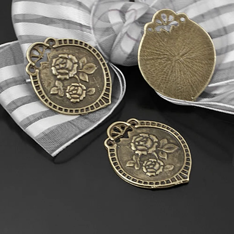 

(23125)20PCS 30x23MM Antique Bronze Zinc Alloy Flower Charms Pendants Diy Jewelry Findings Accessories Wholesale