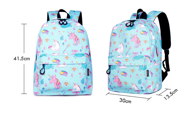 WINNER School Backpack Cartoon Rainbow Unicorn Design Water Repellent Backpack For Teenager Girls School Bags Mochila (10)