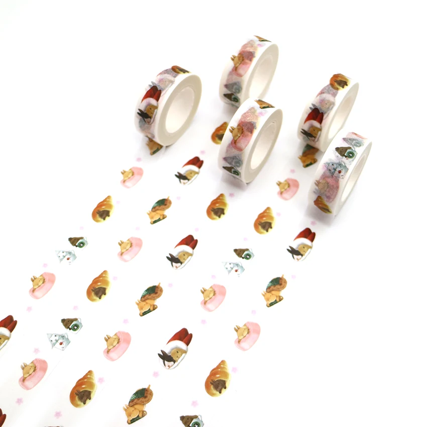 

1PCS kawaii Creative Cartoon Bread Pattern Washi Tape DIY Decorative Tape Color Paper Office Adhesive Stationery Masking Tape