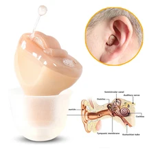 Portable Mini In The Ear Invisible Deafness Hearing Aids Inner Sound Voice Adjustable Amlpifier Hearing Device TV headphones