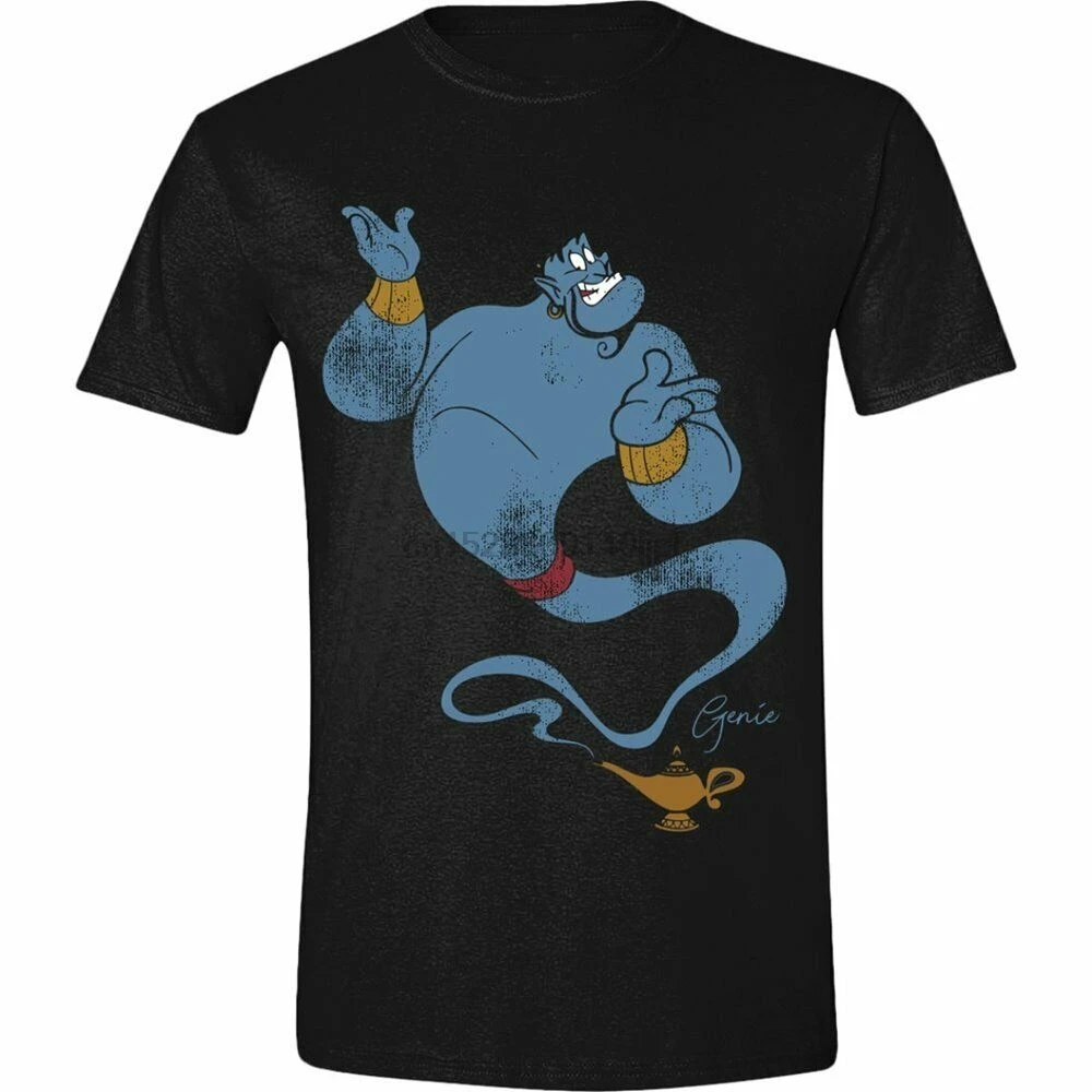 Официальная футболка для мужчин ALADDIN классическая черная GENIE (новая)|Футболки| |