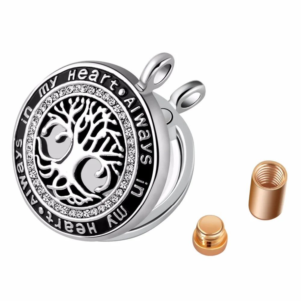 Davitu Hypoallergenic Mens Always in My Heart with Small urns Tree of Life Cremation Ashes urn Pendant Necklace Funeral Jewelry Davitu Hypoallergenic Mens Always in My Heart with Small urns Tree of Life Cremation Ashes urn Pendant Necklace Funeral Jewelry