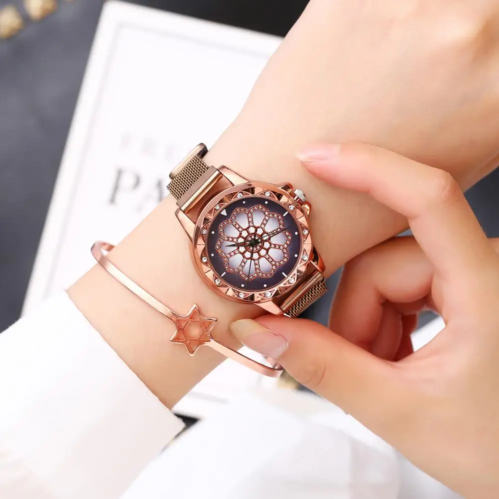 

Luxury Ladies Watch Magnet Star Sky Diamond Fashion Women Watches Dress Female Quartz Wristwatch relogio feminino Best Gift 2019
