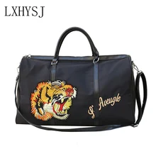 חדש נסיעות יוניסקס קיבולת גדולה דובון חבילה נמר דפוס יד תיקי מזוודות עמיד למים ספורט תיק אוקספורד בד נסיעות טוטס(China)