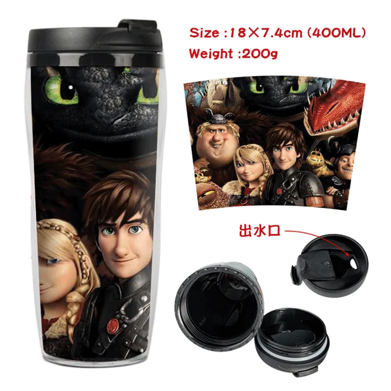 

Anime How to Train Your Dragon Mug Coffee Cup Space Cup Plastic Water Bottle Boys Girls Back to School Gift 400ml