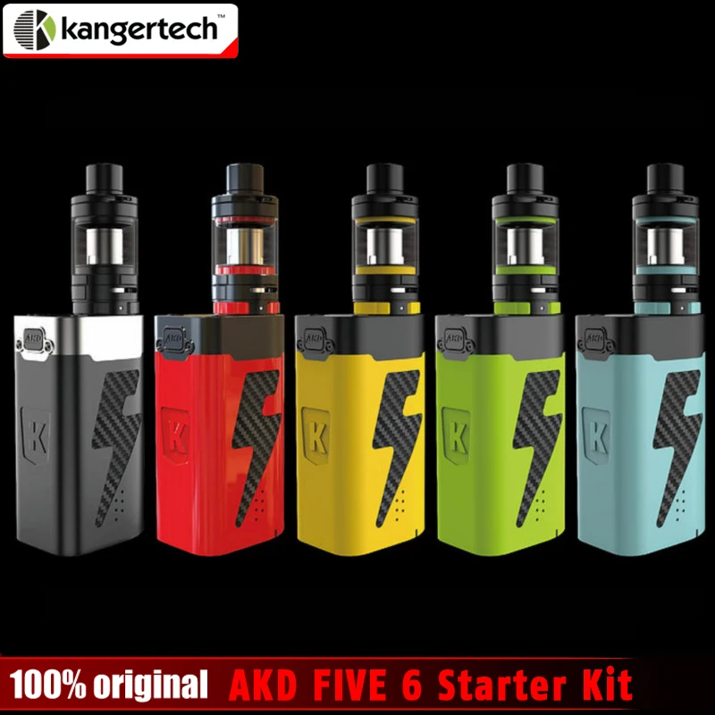 

Promotion Original Kangertech Kanger AKD FIVE 6 Starter Kit 8ml Top Filling Subohm Tank Electronic Cigarette 220W Mod vape kit