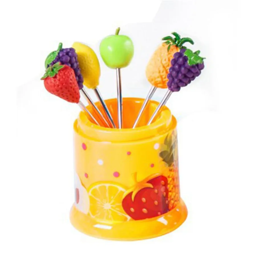 Buy Creative Fruit Forks Family Party Saingace Child Fruit Forks 6Pcs Kitchen