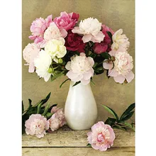 Diy 5d пион кристалл мозаика алмазов картина вышивки крестом цветы в вазе 3d fleurs Европейский стиль алмазов вышивки home decor