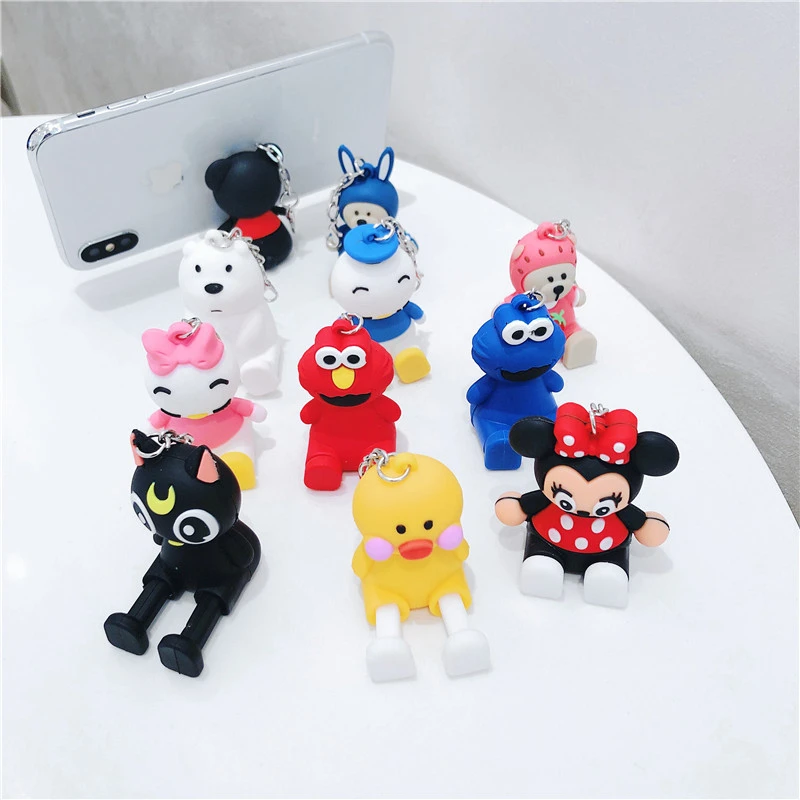 

QIKEFANG Phone Holder Cute cartoon Support Resin Mobile Phone Holder Stand Sucker Tablets Desk Design for iphone 7 8 x bracket
