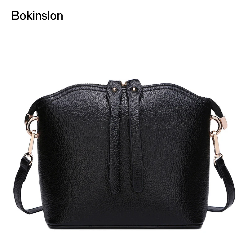 

Bokinslon Shell Bags For Woman Split Leather Fashion Women Crossbody Bag Temperament Elegant Ladies Shoulder Bags